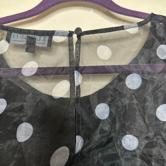 Eloquii Womens Plus Size 26 Blouse Polka Dot Coquette Balloon Sleeve Organza - Picture 8 of 8